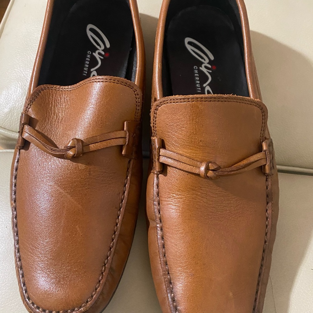 Choes s Gino Cherruti Slide On Brown Loafers. Size 6  mocasín Shoes - Picture 4 of 14